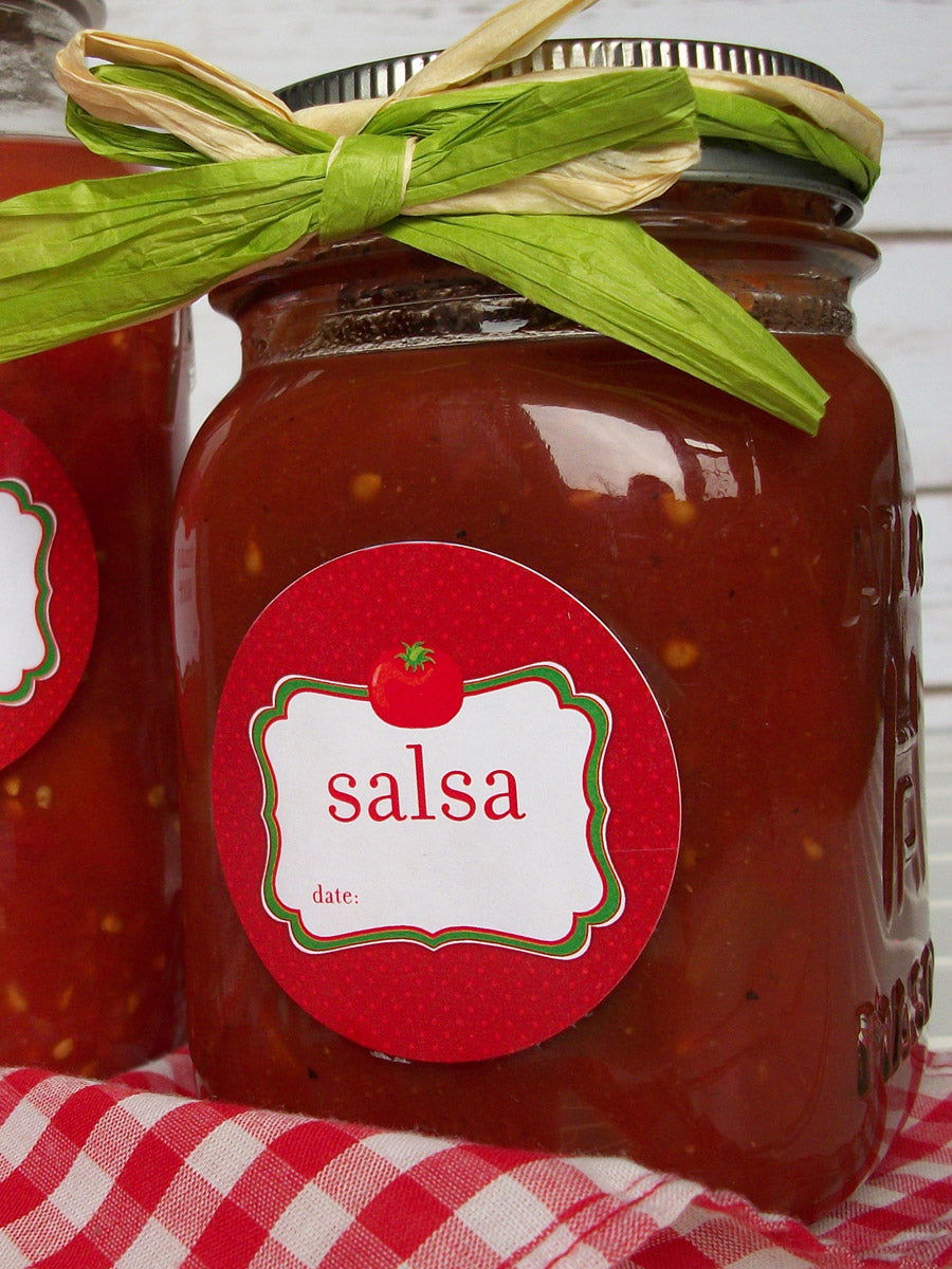 Tomato Salsa Mason Canning Jar Labels | CanningCrafts.com
