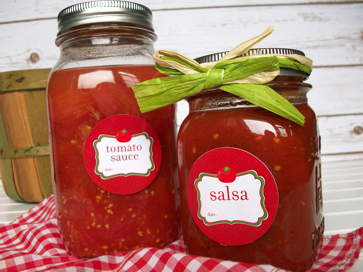 Tomato Sauce & Salsa Canning Jar Labels | CanningCrafts.com