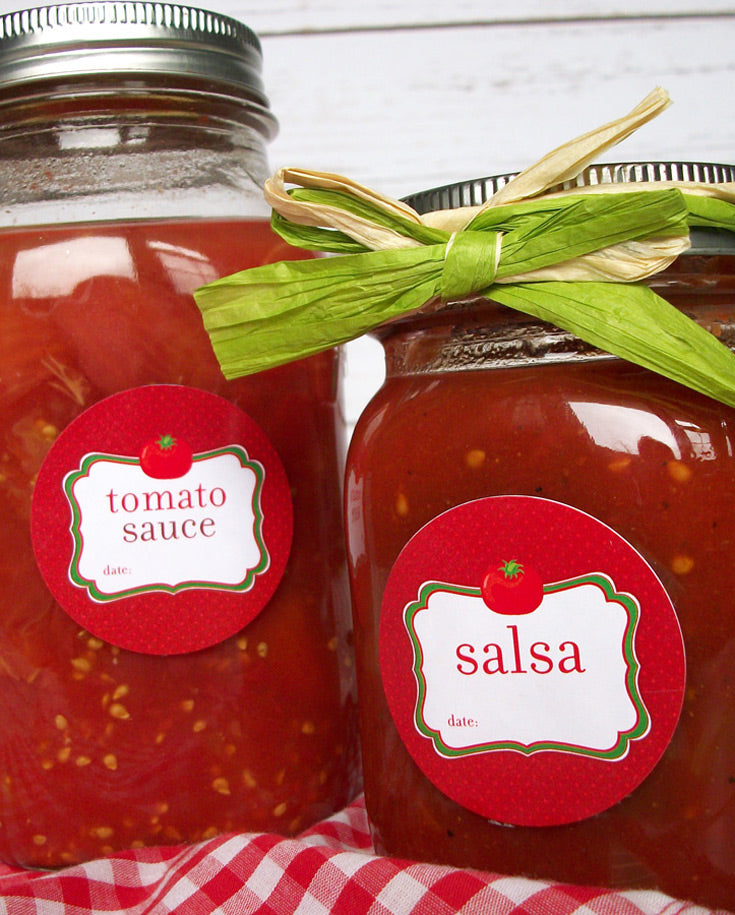 Tomato Salsa & Sauce Canning Jar Labels | CanningCrafts.com