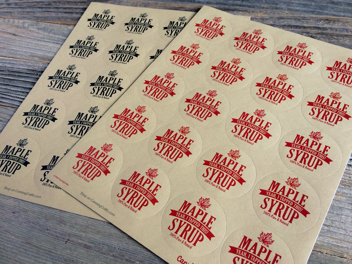 Syrup Labels Custom Kraft Traditional Maple Syrup Labels for bottles & mason jars ...