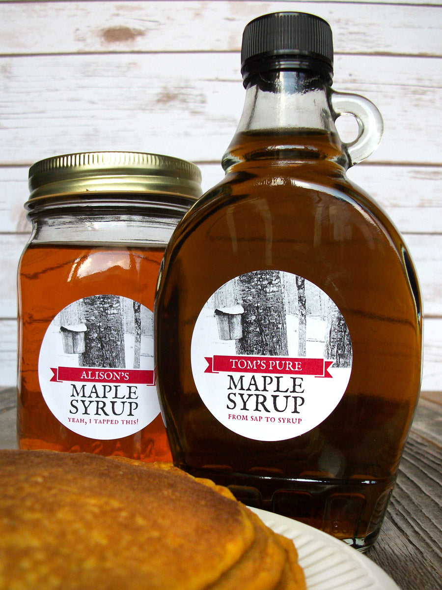 Custom Tree Tapping Maple Syrup Bottle Labels Sap Collection Bucket ...