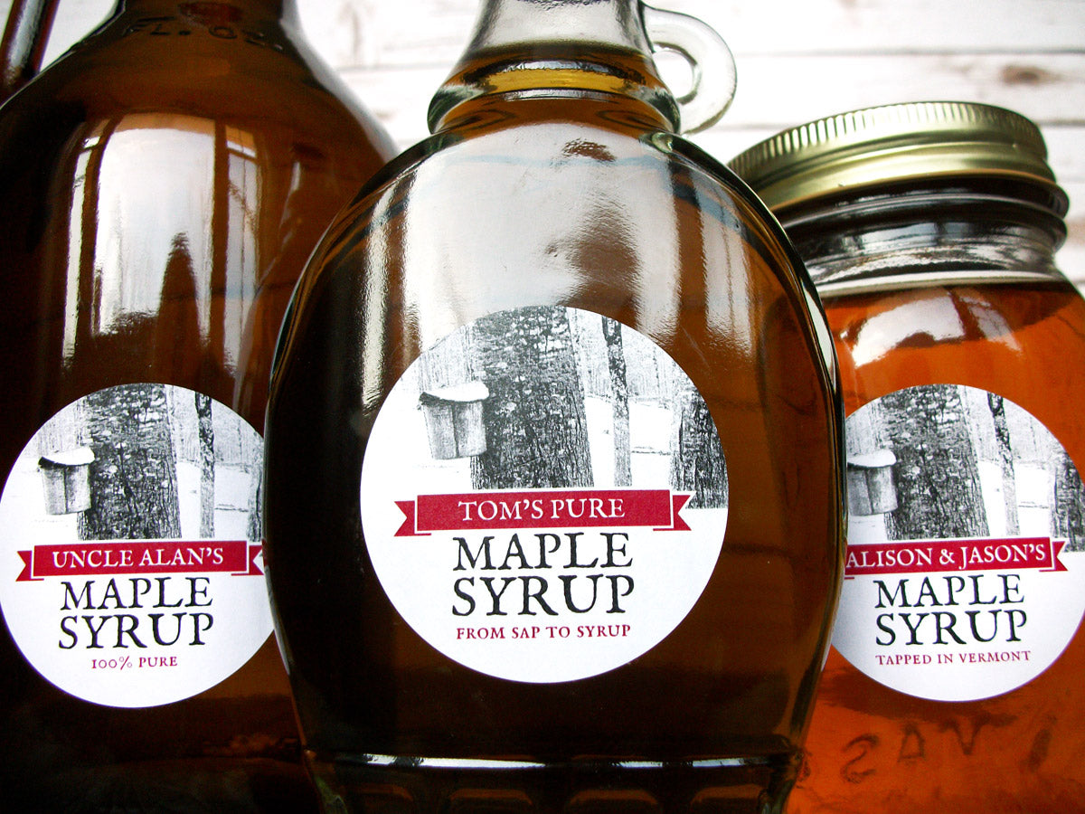 Custom Tree Tapping Maple Syrup Bottle Labels Sap Collection Bucket ...