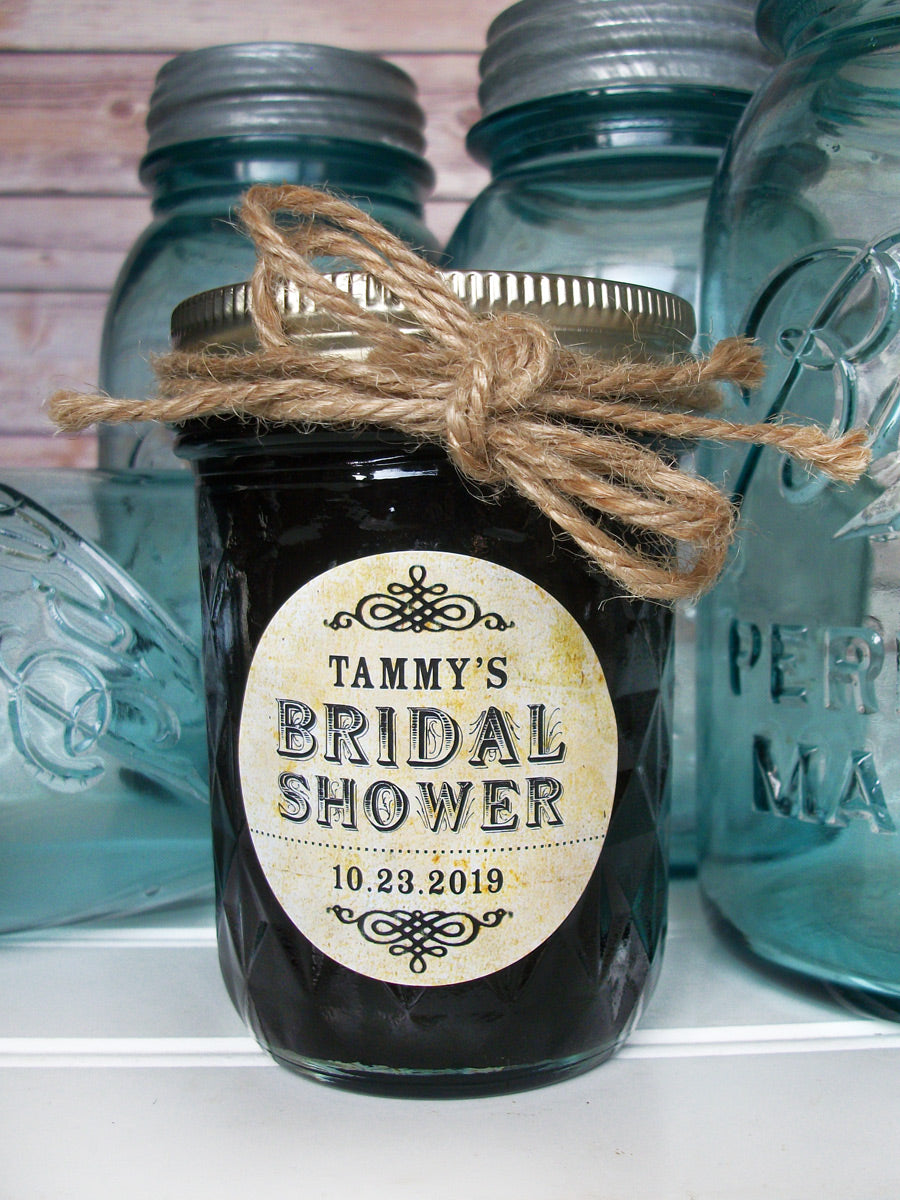 custom vintage bridal shower label for jam jars | CanningCrafts.com