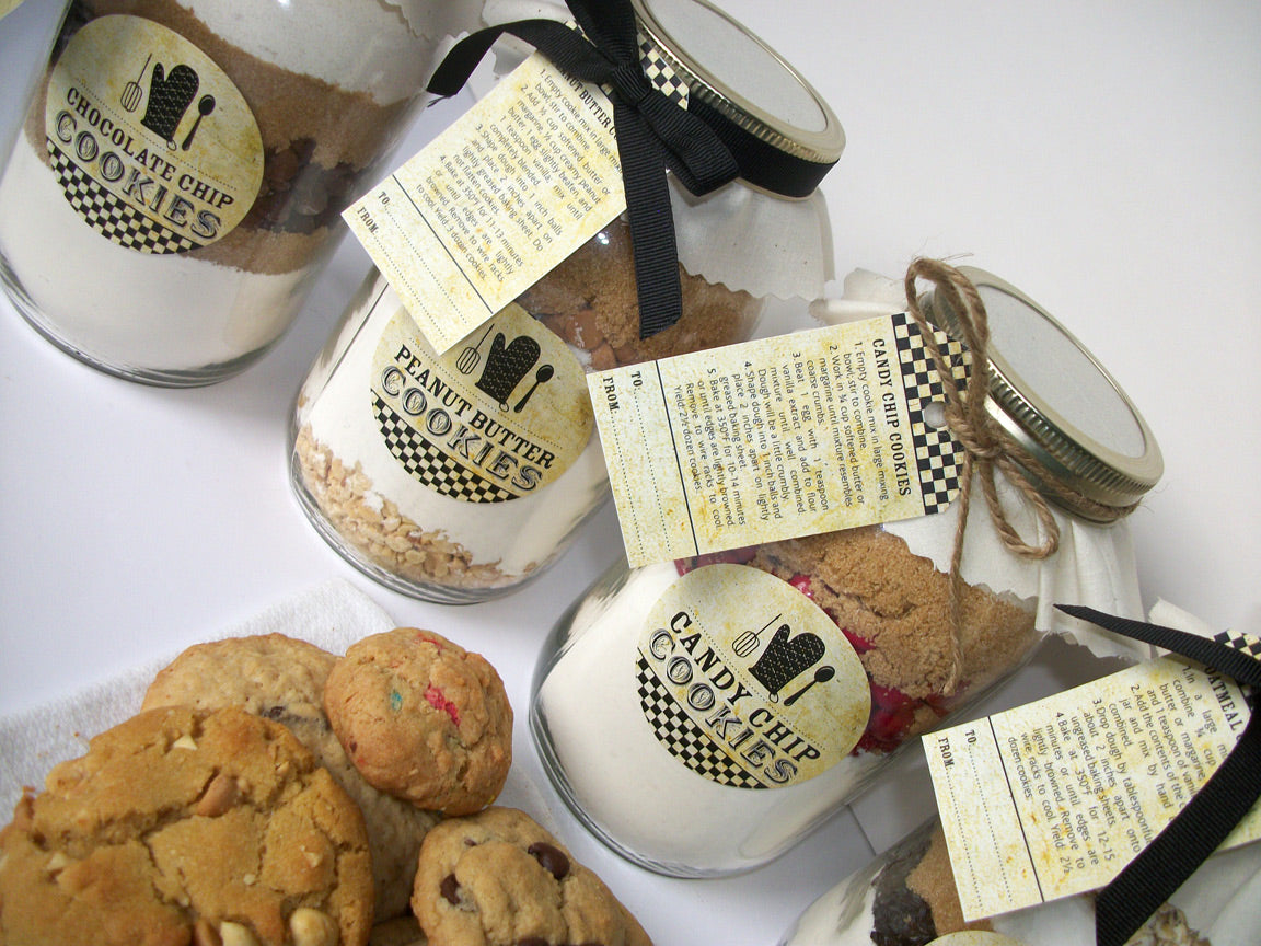 DIY Custom Vintage Mason Jar Cookie Kit with YOUR recipe | CanningCrafts.com