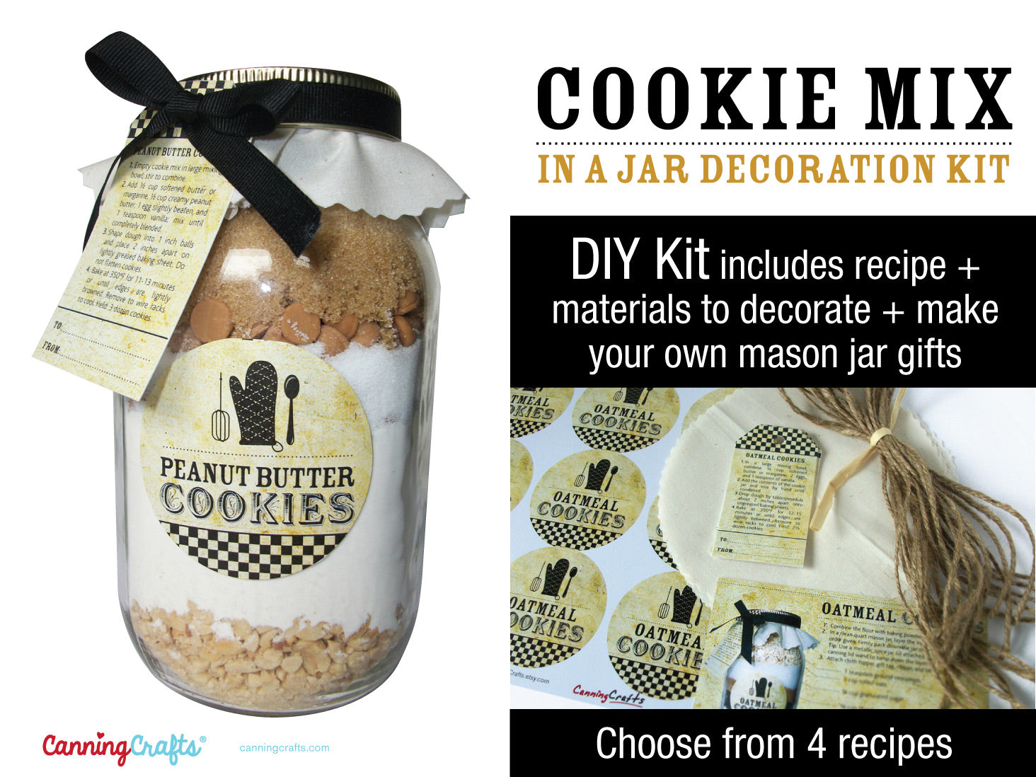 DIY Christmas Cookie Mason Jar Decoration Kit