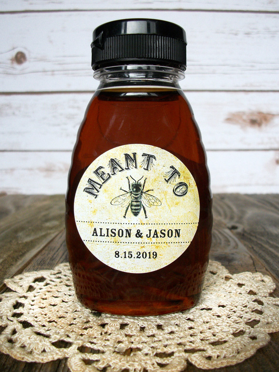 Vintage Meant to Bee Wedding Honey Favor Labels | CanningCrafts.com