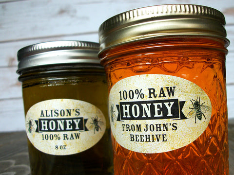 Custom Vintage Oval Honey Jar Labels | CanningCrafts.com