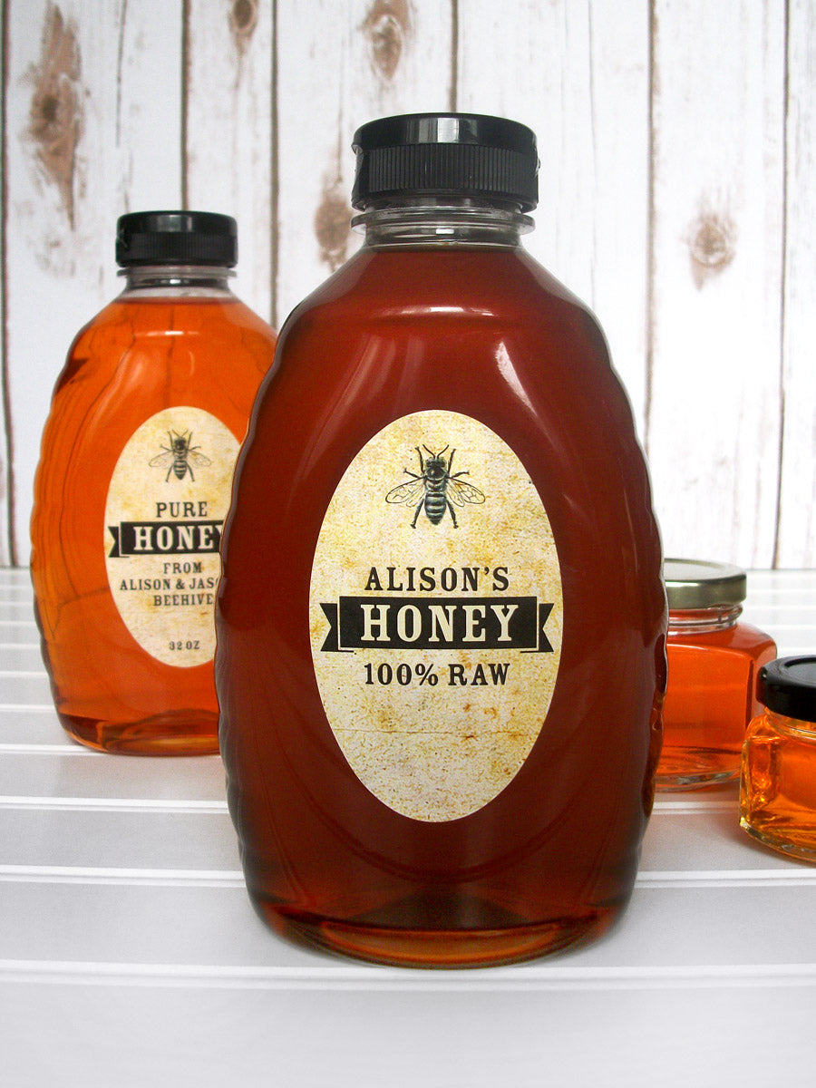 custom vintage oval honey bottle labels | CanningCrafts.com