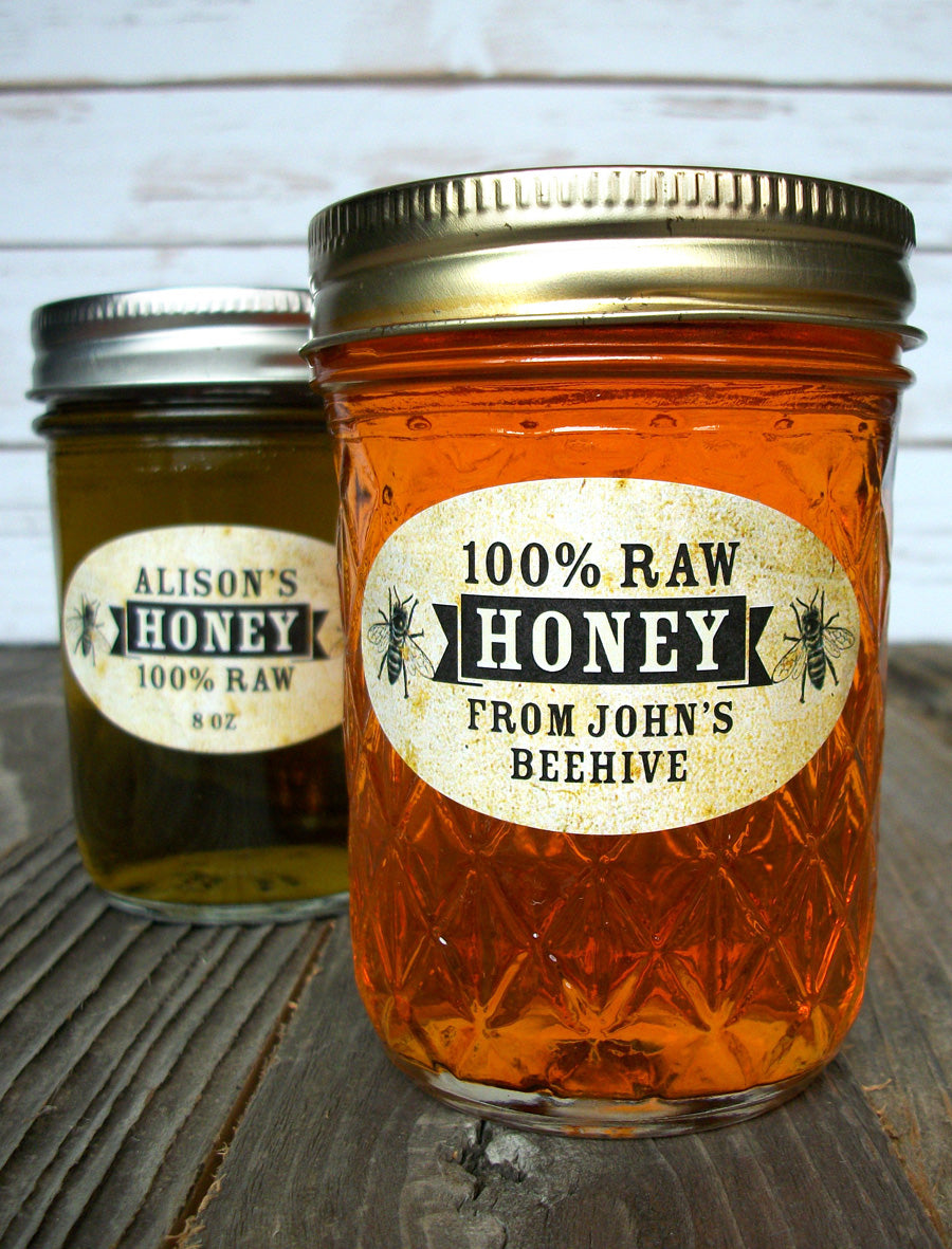 Custom Vintage Oval Honey Jar Labels | CanningCrafts.com