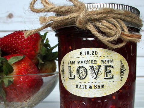 Vintage Oval Jam Packed with Love Canning Labels | CanningCrafts.com