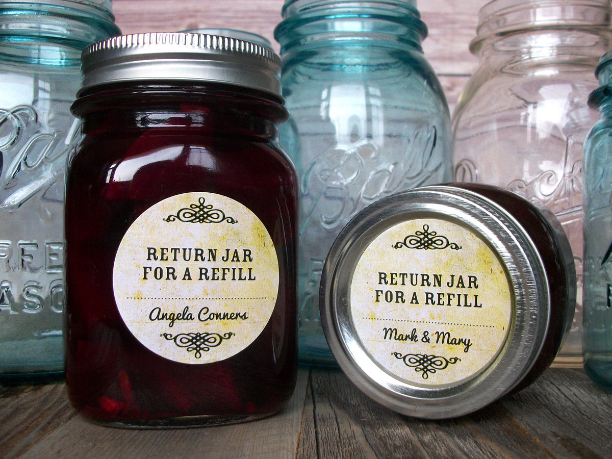 Custom Vintage Return Jar for a Refill Canning Labels | CanningCrafts.com