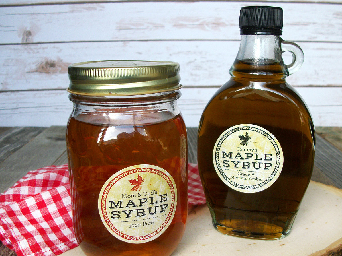 custom Vintage Seal Maple Syrup stickers | CanningCrafts.com