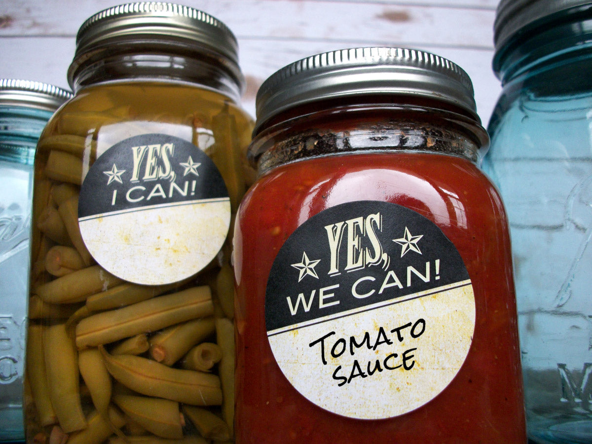 Vintage Yes I & We Can victory garden canning labels | CanningCrafts.com