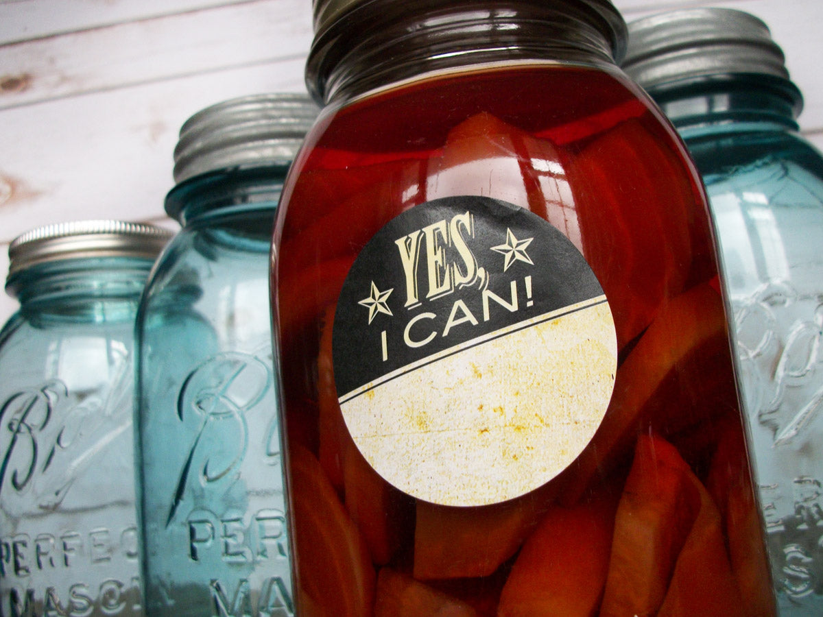 Vintage Yes I Can victory garden canning jar labels | CanningCrafts.com