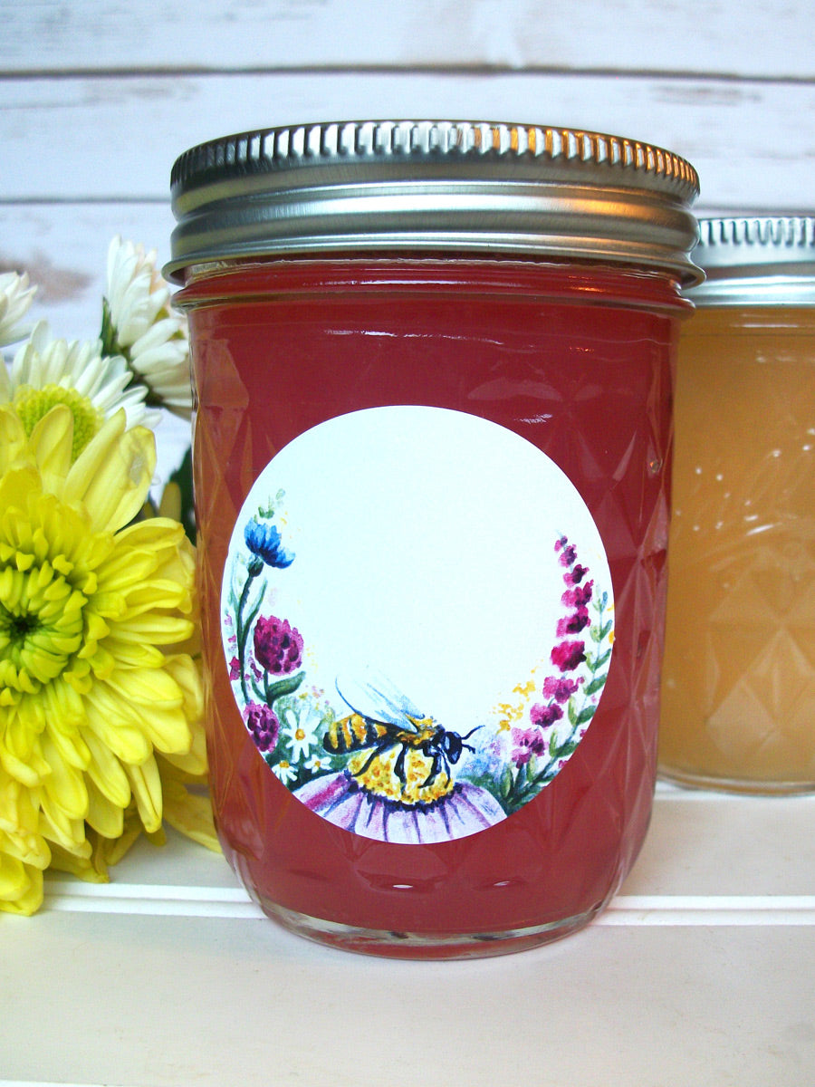 Watercolor Wildflower Honey Bottle & Jam Jar Labels | CanningCrafts.com