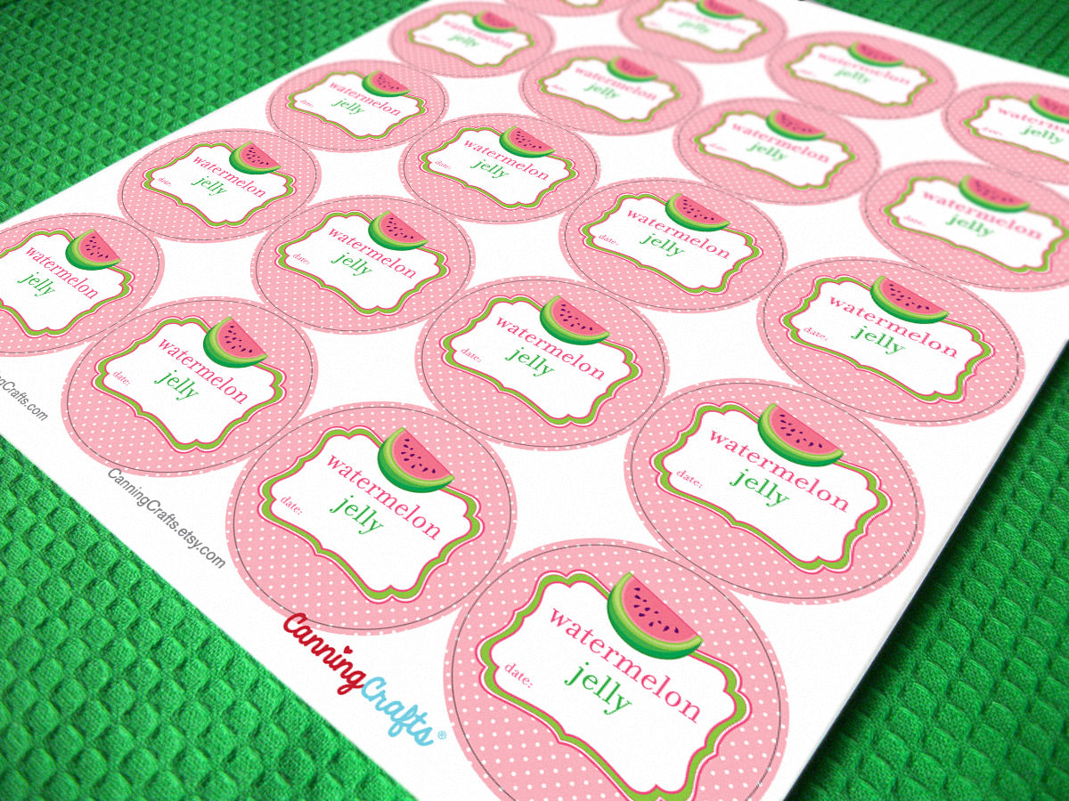 Watermelon Jelly Canning Labels | CanningCrafts.com
