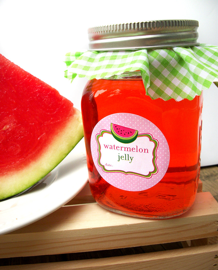 Watermelon Jelly Mason Canning Jar Labels | CanningCrafts.com