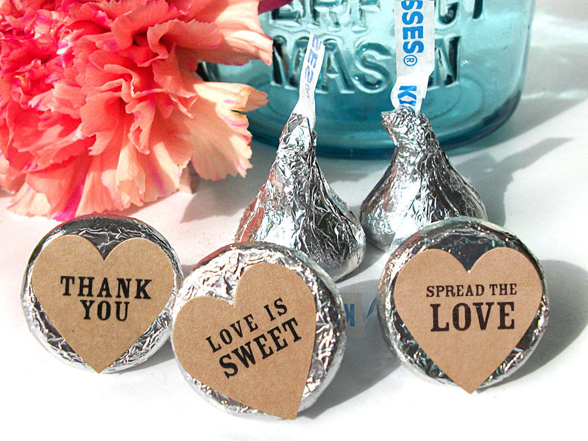 Kraft Hershey Kiss Wedding Heart Labels | CanningCrafts.com