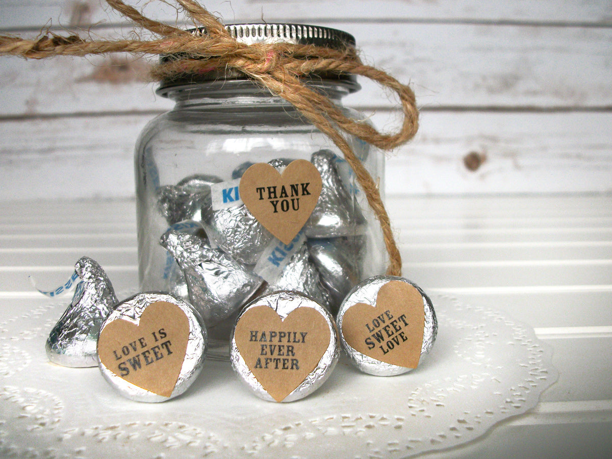 Kraft Hershey Kiss Wedding Heart Labels | CanningCrafts.com