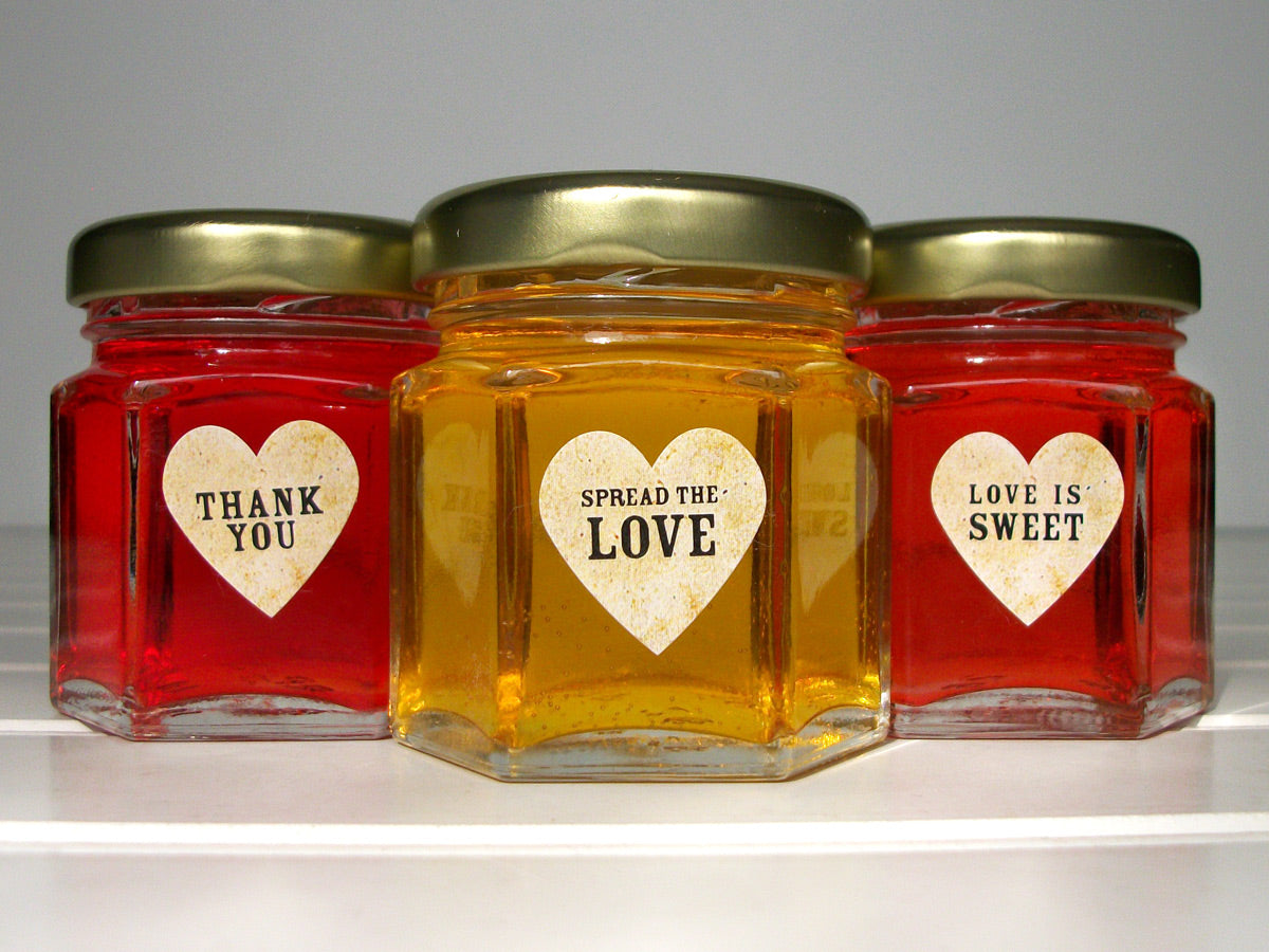 Vintage Hershey Kiss & Jam Jar Wedding Heart Favor Labels | CanningCrafts.com