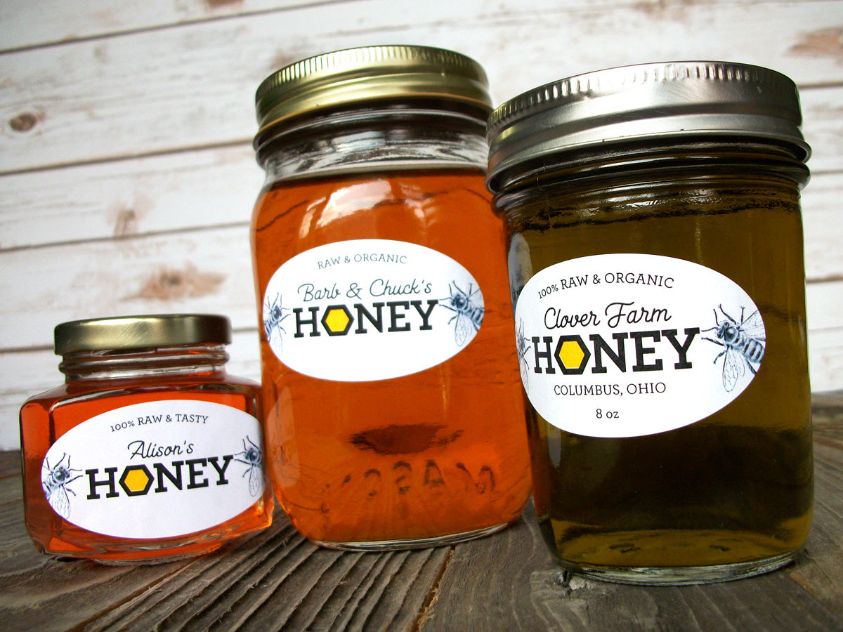Custom Honeycomb Oval Honey Jar Labels | CanningCrafts.com