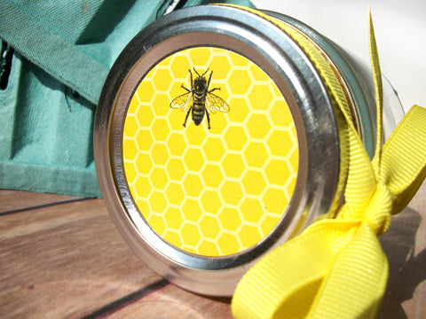 Yellow Honey Bee Canning Labels | CanningCrafts.com